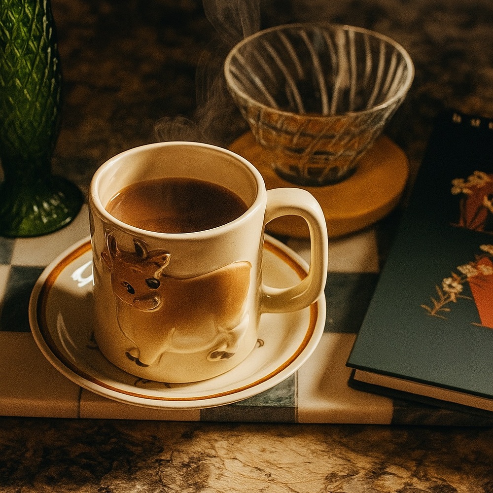 Otagiri Ceramic Mug with Yellow Accent